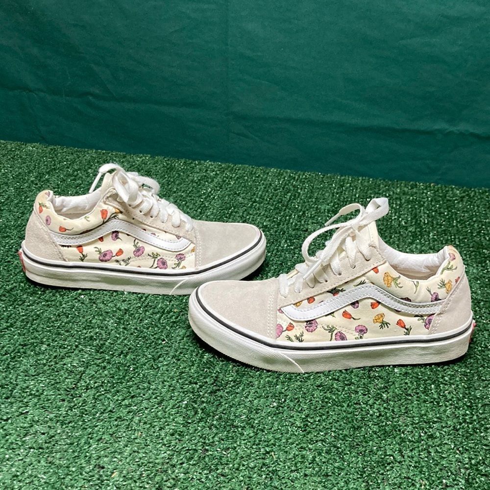 Vans Cream Floral Sneakers